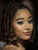 Amandla Stenberg Cleavage at the European Premiere of 'The Hate U Give', 62nd BFI London Film Festival