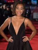 Amandla Stenberg Cleavage at the European Premiere of 'The Hate U Give', 62nd BFI London Film Festival
