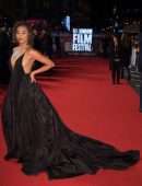 Amandla Stenberg Cleavage at the European Premiere of 'The Hate U Give', 62nd BFI London Film Festival