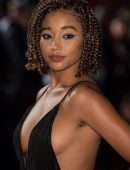 Amandla Stenberg Cleavage at the European Premiere of 'The Hate U Give', 62nd BFI London Film Festival