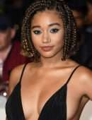 Amandla Stenberg Cleavage at the European Premiere of 'The Hate U Give', 62nd BFI London Film Festival