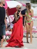 Amber Rose in Bikini at the Beach in Miami