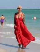 Amber Rose in Bikini at the Beach in Miami