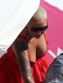 Amber Rose in Bikini at the Beach in Miami