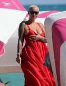 Amber Rose in Bikini at the Beach in Miami