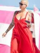 Amber Rose in Bikini at the Beach in Miami