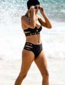 Ashley James Booty in Bikini at Beach in Spain