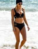 Ashley James Booty in Bikini at Beach in Spain