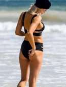 Ashley James Booty in Bikini at Beach in Spain