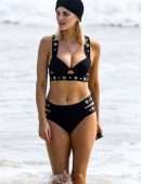 Ashley James Booty in Bikini at Beach in Spain