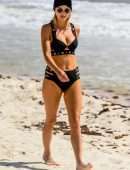 Ashley James Booty in Bikini at Beach in Spain
