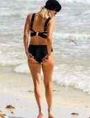 Ashley James Booty in Bikini at Beach in Spain
