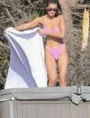 Bella Hadid in Bikini with Friends in a Hot Tub in Malibu