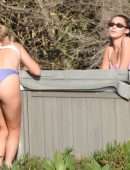 Bella Hadid in Bikini with Friends in a Hot Tub in Malibu