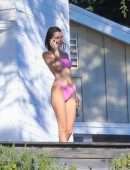 Bella Hadid in Bikini with Friends in a Hot Tub in Malibu