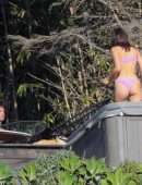 Bella Hadid in Bikini with Friends in a Hot Tub in Malibu