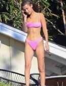 Bella Hadid in Bikini with Friends in a Hot Tub in Malibu