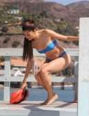Blanca Blanco Booty in Blue Bikini on the Beach in Malibu