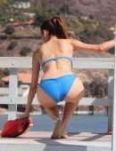 Blanca Blanco Booty in Blue Bikini on the Beach in Malibu