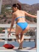 Blanca Blanco Booty in Blue Bikini on the Beach in Malibu