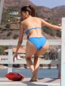 Blanca Blanco Booty in Blue Bikini on the Beach in Malibu