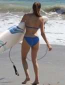 Blanca Blanco Booty in Blue Bikini on the Beach in Malibu