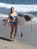 Blanca Blanco Booty in Blue Bikini on the Beach in Malibu