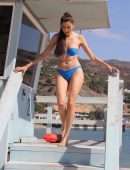 Blanca Blanco Booty in Blue Bikini on the Beach in Malibu