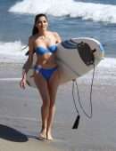 Blanca Blanco Booty in Blue Bikini on the Beach in Malibu