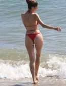 Blanca Blanco Booty in Red Bikini on Malibu Beach