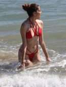 Blanca Blanco Booty in Red Bikini on Malibu Beach