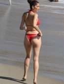 Blanca Blanco Booty in Red Bikini on Malibu Beach
