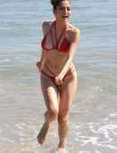 Blanca Blanco Booty in Red Bikini on Malibu Beach