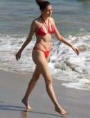 Blanca Blanco Booty in Red Bikini on Malibu Beach