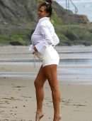 Chrissy Teigen for a Photoshoot on the Beach in Malibu