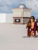 Claudia Romani in Swimsuit at the Beach in Miami