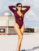 Claudia Romani in Swimsuit at the Beach in Miami