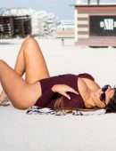 Claudia Romani in Swimsuit at the Beach in Miami