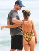 Elsa Pataky in Swimsuit With her Husband at Beach in Byron Bay, Australia