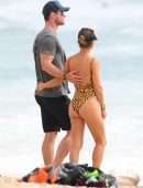 Elsa Pataky in Swimsuit With her Husband at Beach in Byron Bay, Australia