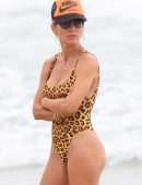 Elsa Pataky in Swimsuit With her Husband at Beach in Byron Bay, Australia