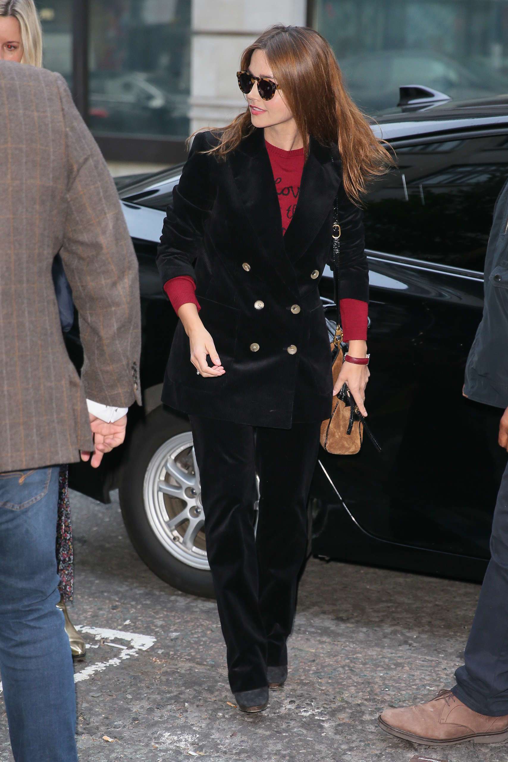Jenna Louise Coleman Outside BBC Radio Two Studios in London