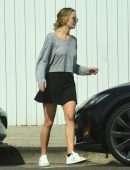 Jennifer Lawrence Leggy in Black Skirt, Out in Los Angeles