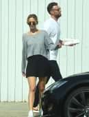 Jennifer Lawrence Leggy in Black Skirt, Out in Los Angeles