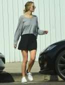 Jennifer Lawrence Leggy in Black Skirt, Out in Los Angeles