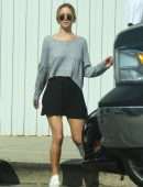 Jennifer Lawrence Leggy in Black Skirt, Out in Los Angeles