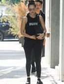 Jessica Alba Booty in Tights Outside a Gym in West Hollywood