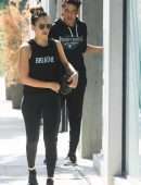 Jessica Alba Booty in Tights Outside a Gym in West Hollywood