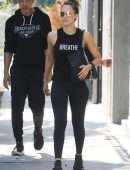 Jessica Alba Booty in Tights Outside a Gym in West Hollywood