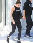 Jessica Alba Booty in Tights Outside a Gym in West Hollywood